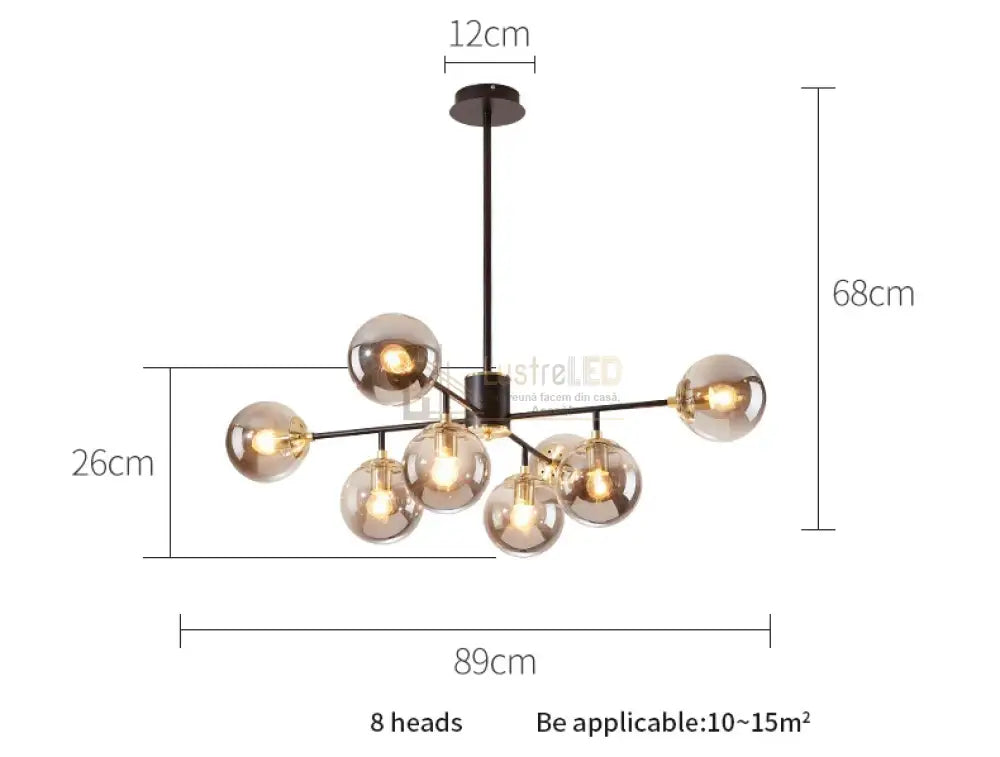 Lustra Abajur Fumuriu Cairo 8Xe27 Chandeliers