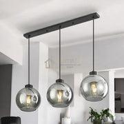 Lustra Abajur Fumuriu FIORE Suport Liniar 3xE27 lustreled.ro