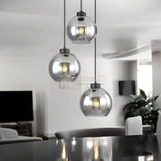 Lustra Abajur Fumuriu FIORE Suport Rotund 3xE27 lustreled.ro