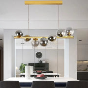 Lustra Abajur Fumuriu Gold Liniara Dx220-7 Chandeliers