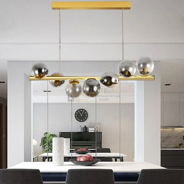 Lustra Abajur Fumuriu Gold Liniara Dx220-7 Chandeliers