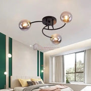 Lustra Abajur Fumuriu RIEVA 3xE27 Black NEAGRA / ABAJUR Chandeliers