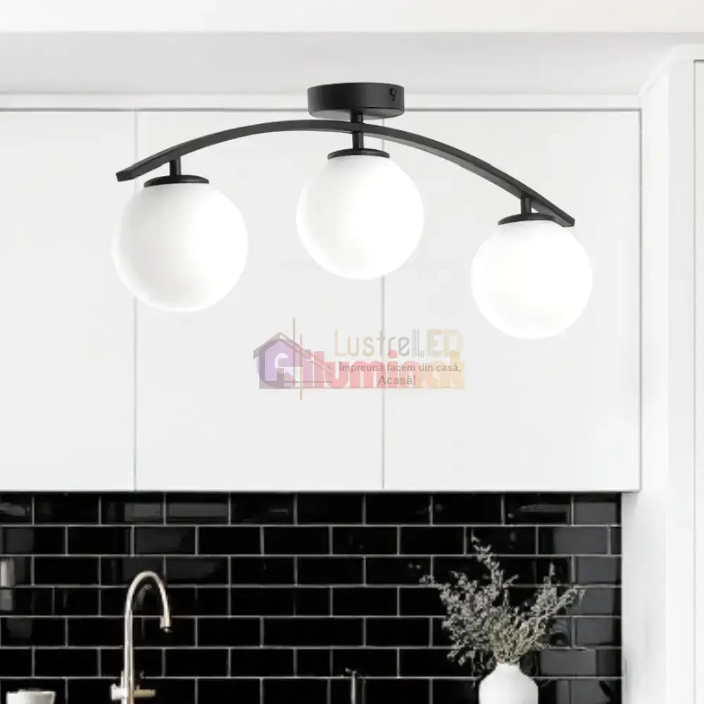 Lustra Abajur MAT 3xE27 Arc Halo lustreled.ro