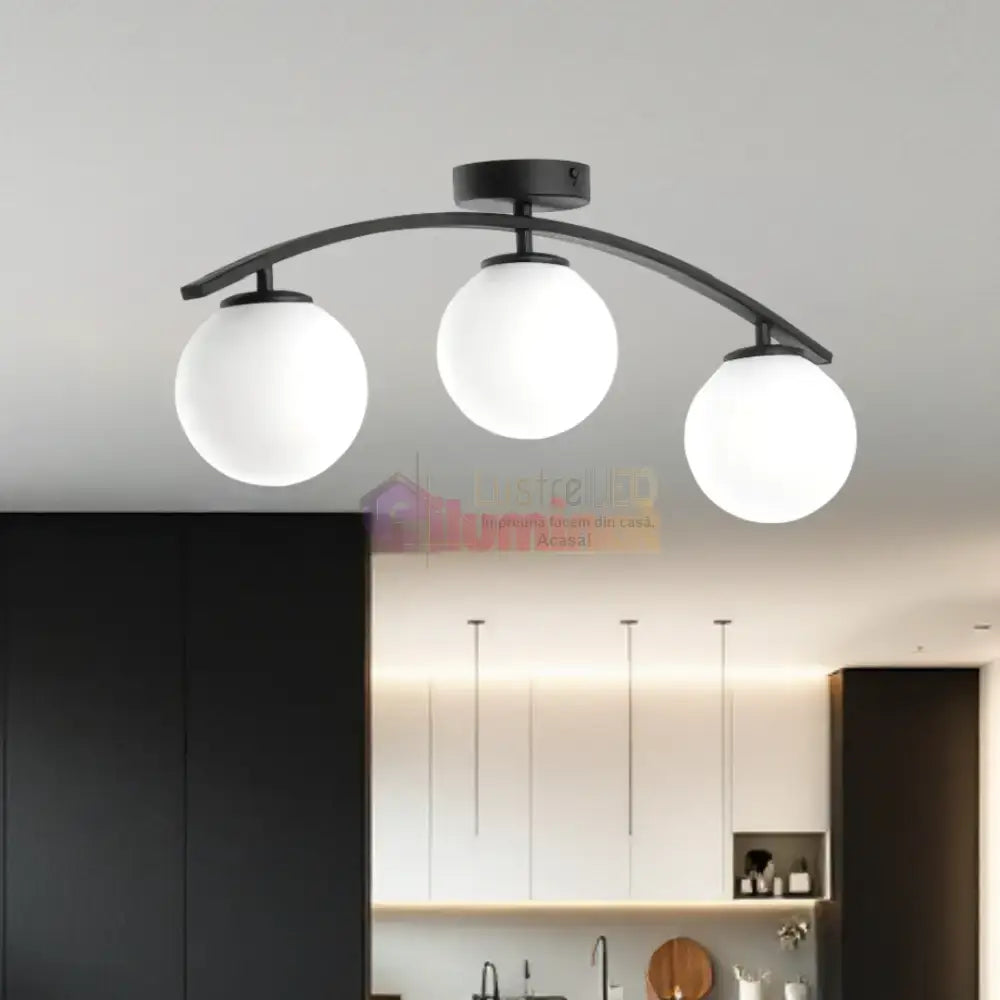 Lustra Abajur MAT 3xE27 Arc Halo lustreled.ro