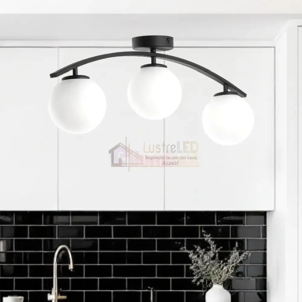 Lustra Abajur 3xE27 Arc Halo - 2601-3 NEAGRA / ABAJUR Chandeliers