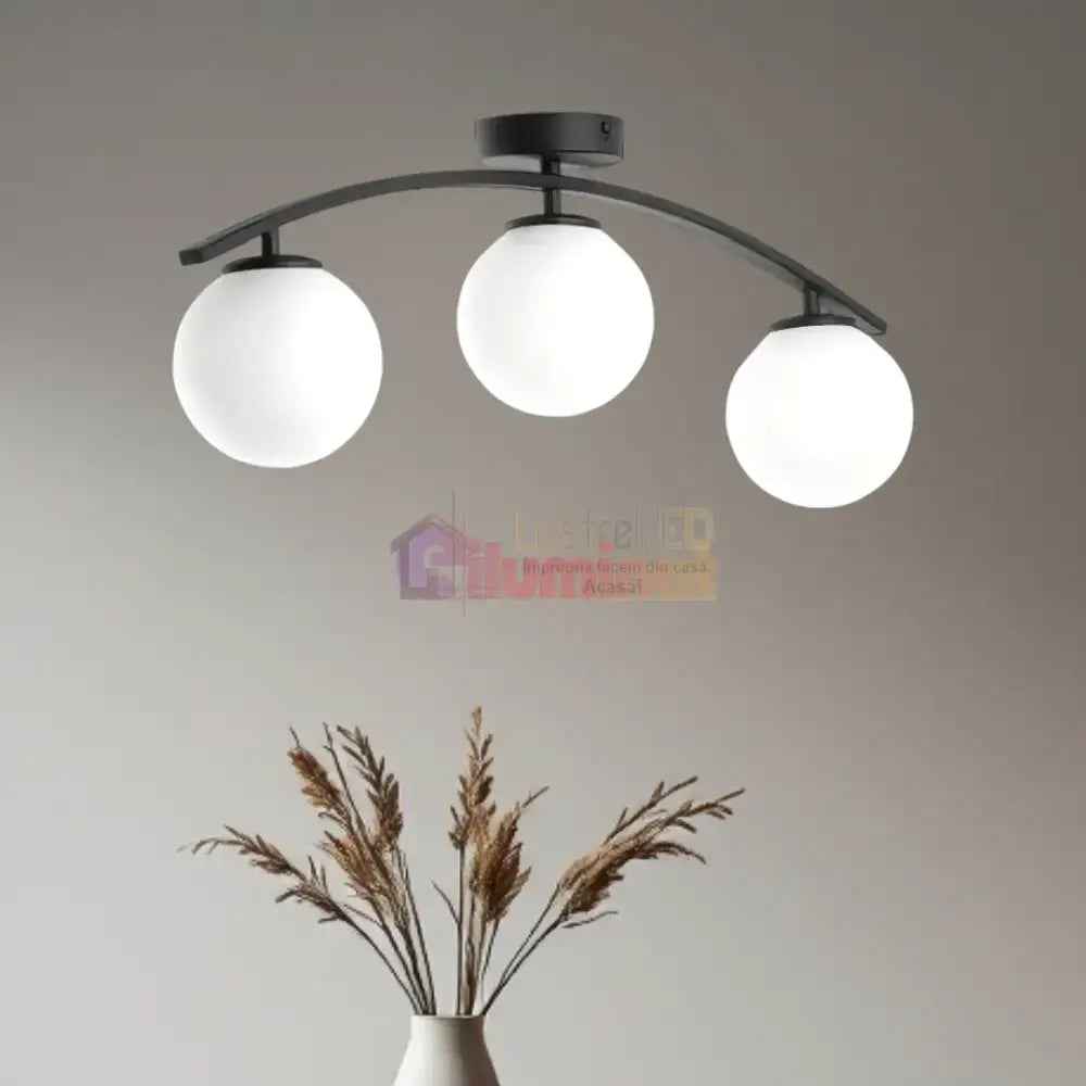 Lustra Abajur MAT 3xE27 Arc Halo lustreled.ro