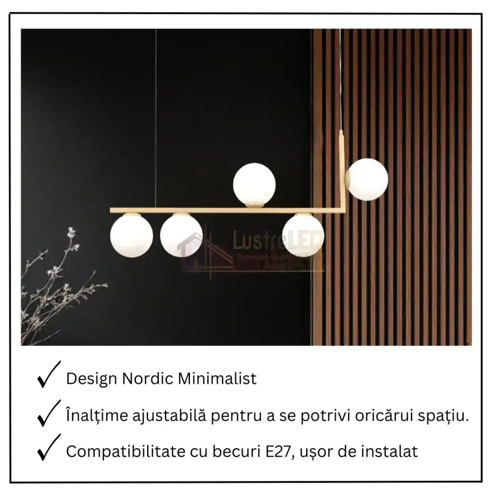 Lustra Abajur 5xG9 Nordic Glow - 8873-5 AURIU / ABAJUR Chandeliers