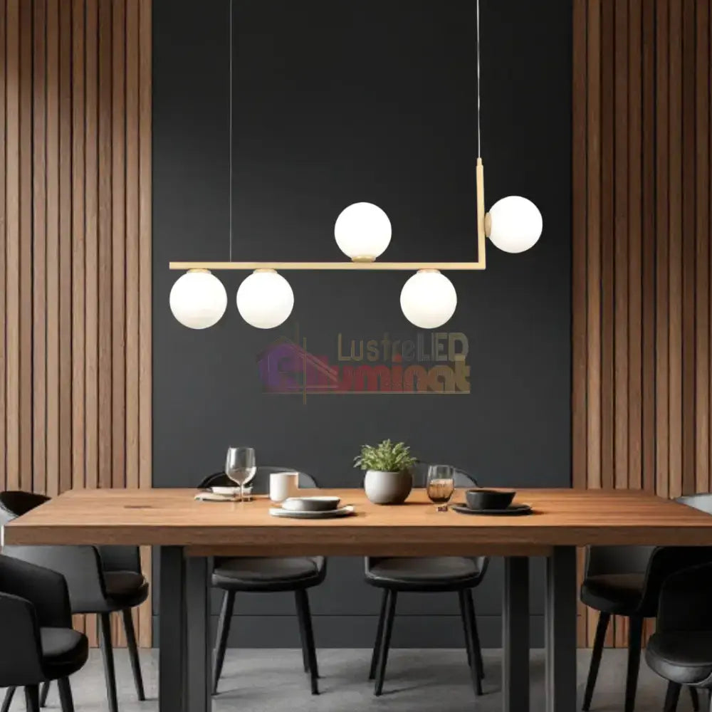 Lustra Abajur MAT 5xE27 Nordic Glow GOLD lustreled.ro
