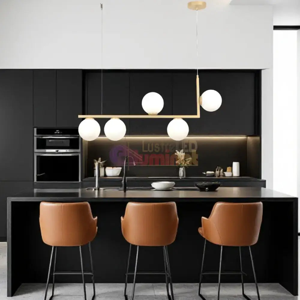 Lustra Abajur MAT 5xE27 Nordic Glow GOLD lustreled.ro