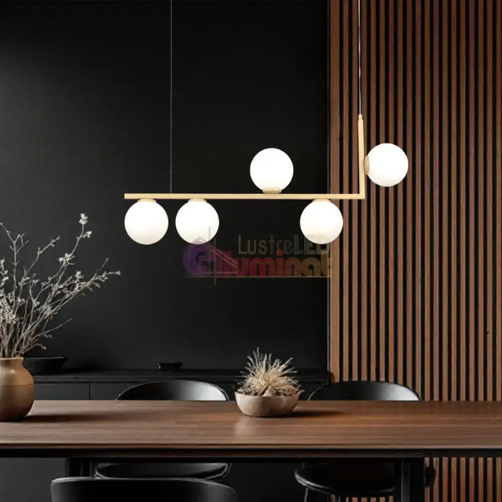 Lustra Abajur MAT 5xE27 Nordic Glow GOLD lustreled.ro
