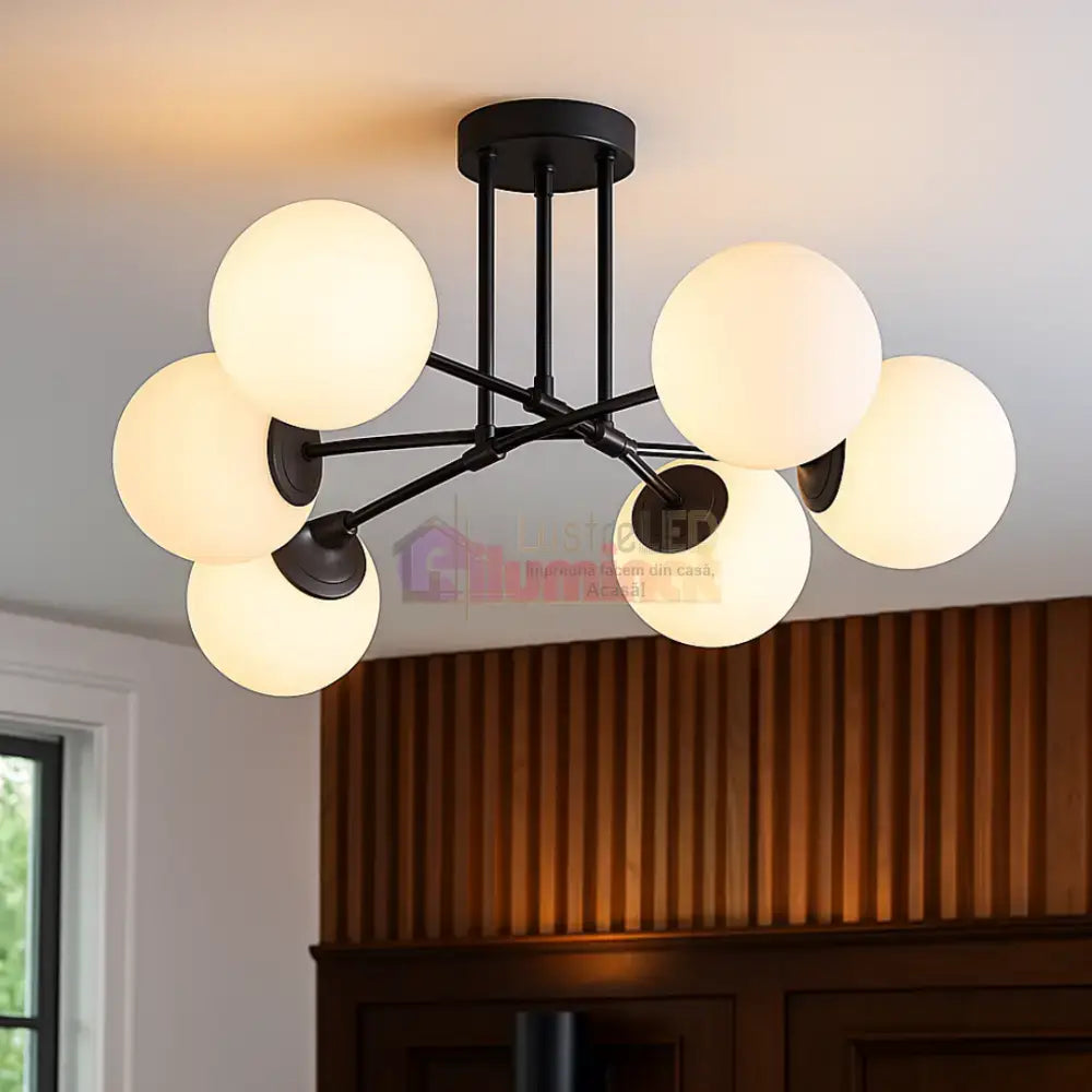 Lustra Abajur 6xG9 Black lustreled.ro