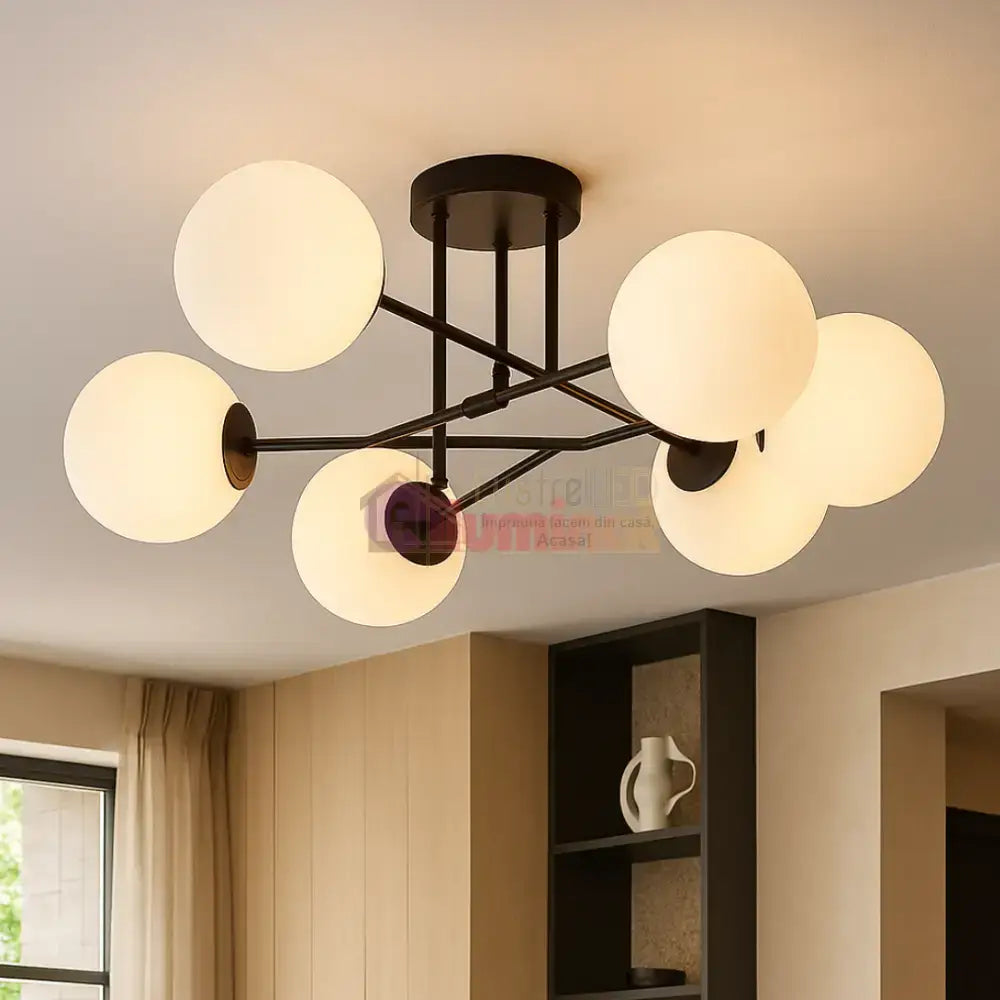 Lustra Abajur 6xG9 Black lustreled.ro