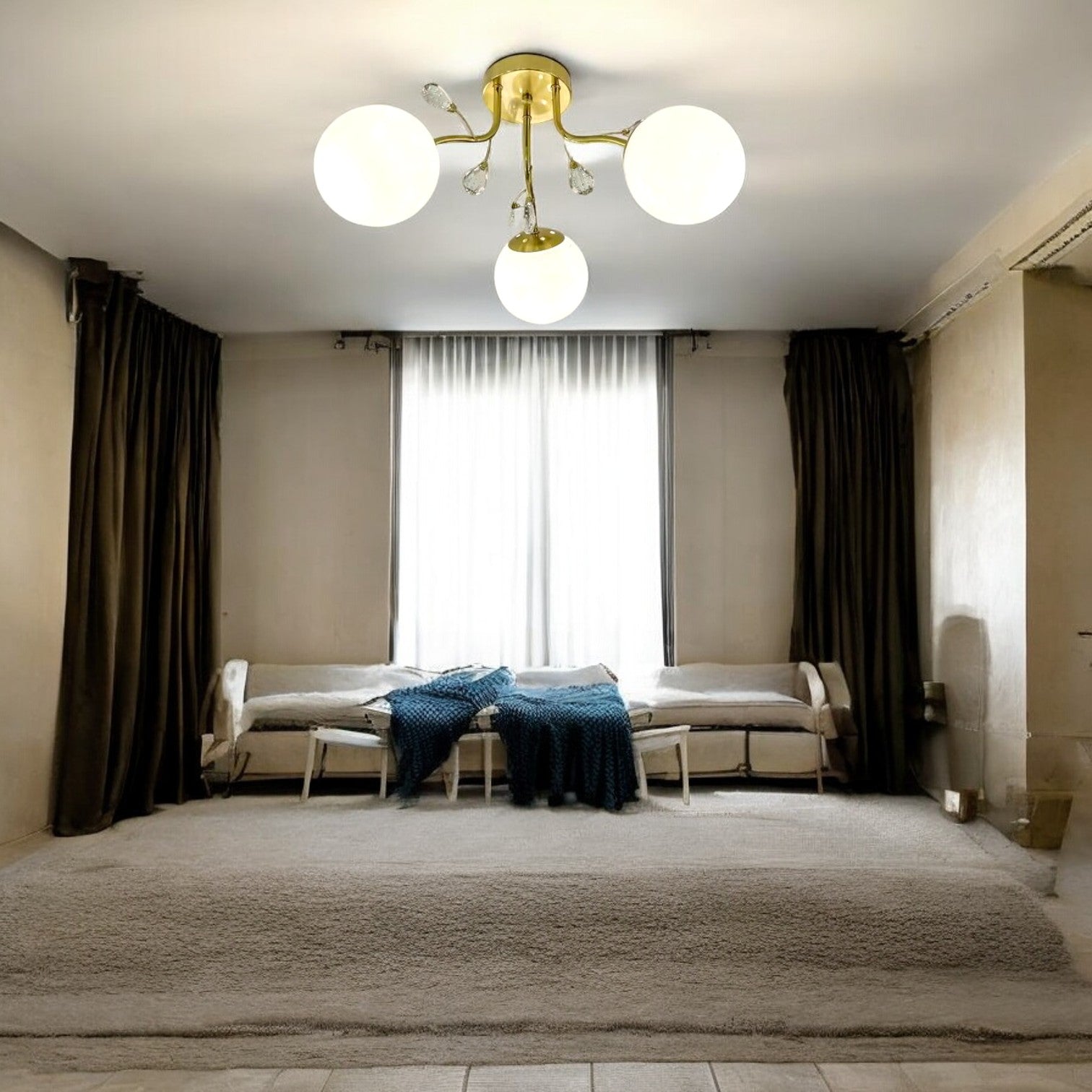 Lustra Abajur Mat Aplicata 3xE27 Gold Glamour