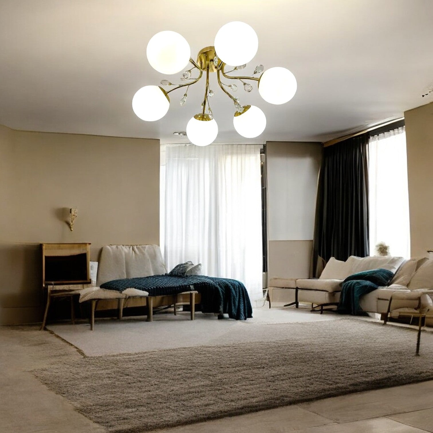 Lustra Abajur Mat Aplicata 6xE27 Gold Glamour