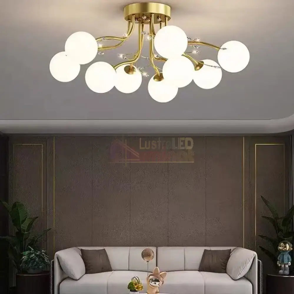 Lustra Abajur Mat Aplicata 9Xe27 Gold Glamour Chandeliers