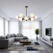 Lustra Abajur MAT BLACK 12XE27 DX103/6 + 6 Chandeliers