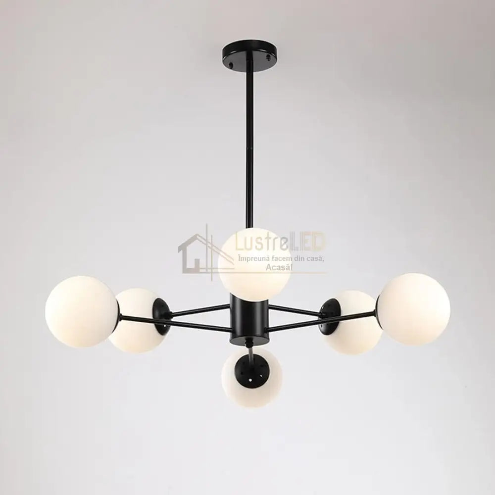 Lustra Abajur Mat Black 6Xe27 3 + 3 Bk Chandeliers