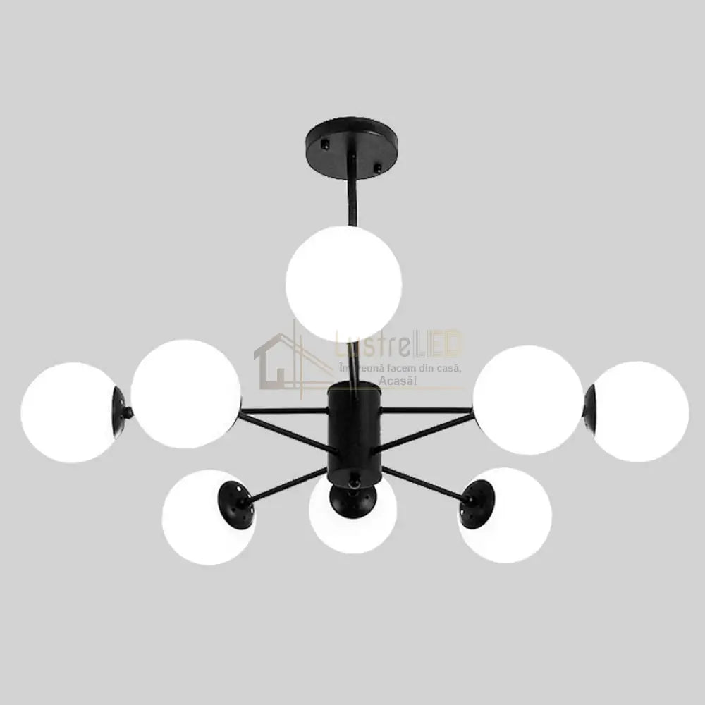 Lustra Abajur Mat Black 8Xe27 4 + 4 Bk Chandeliers