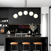 Lustra Abajur MAT BLACK ARQUE 5xE27 lustreled.ro