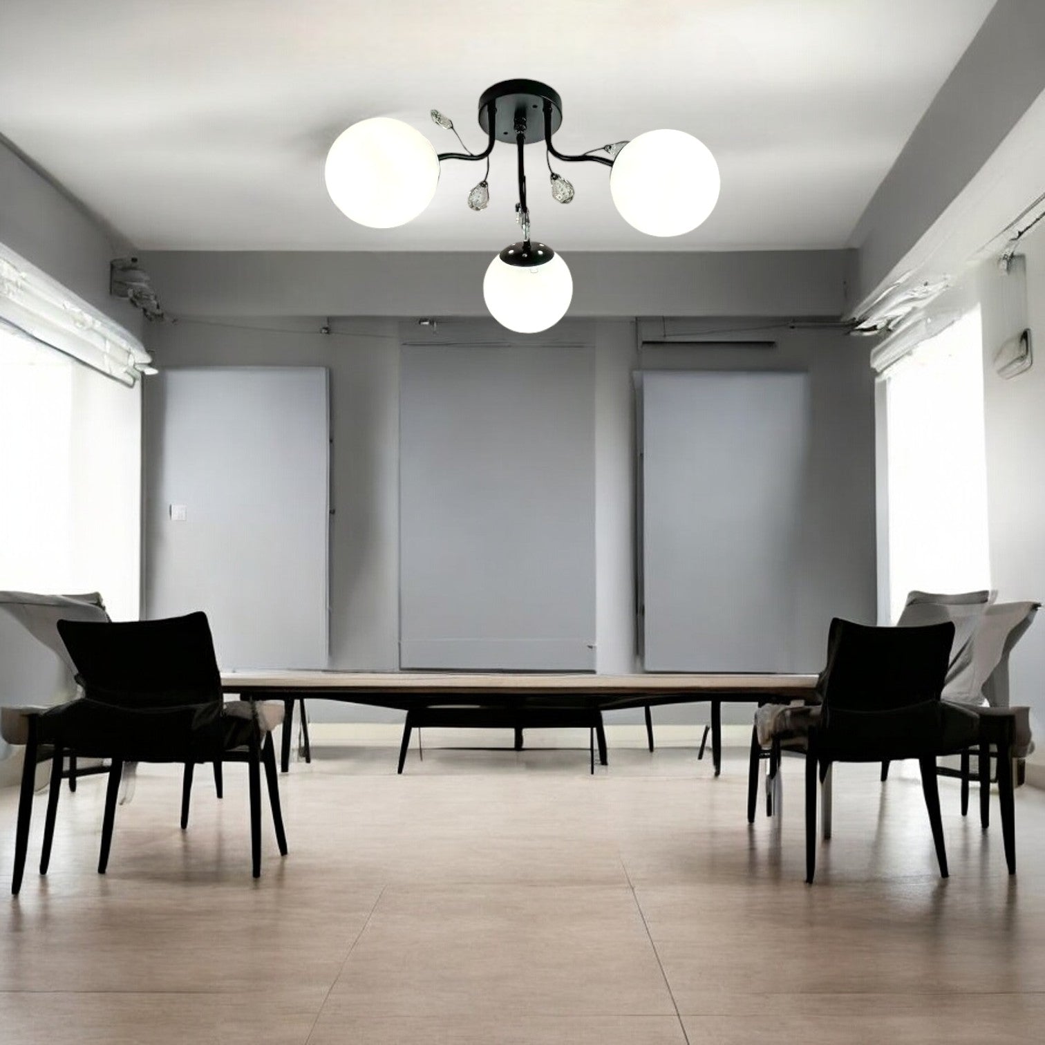 Lustra Abajur Mat Aplicata 3xE27 Black Glamour