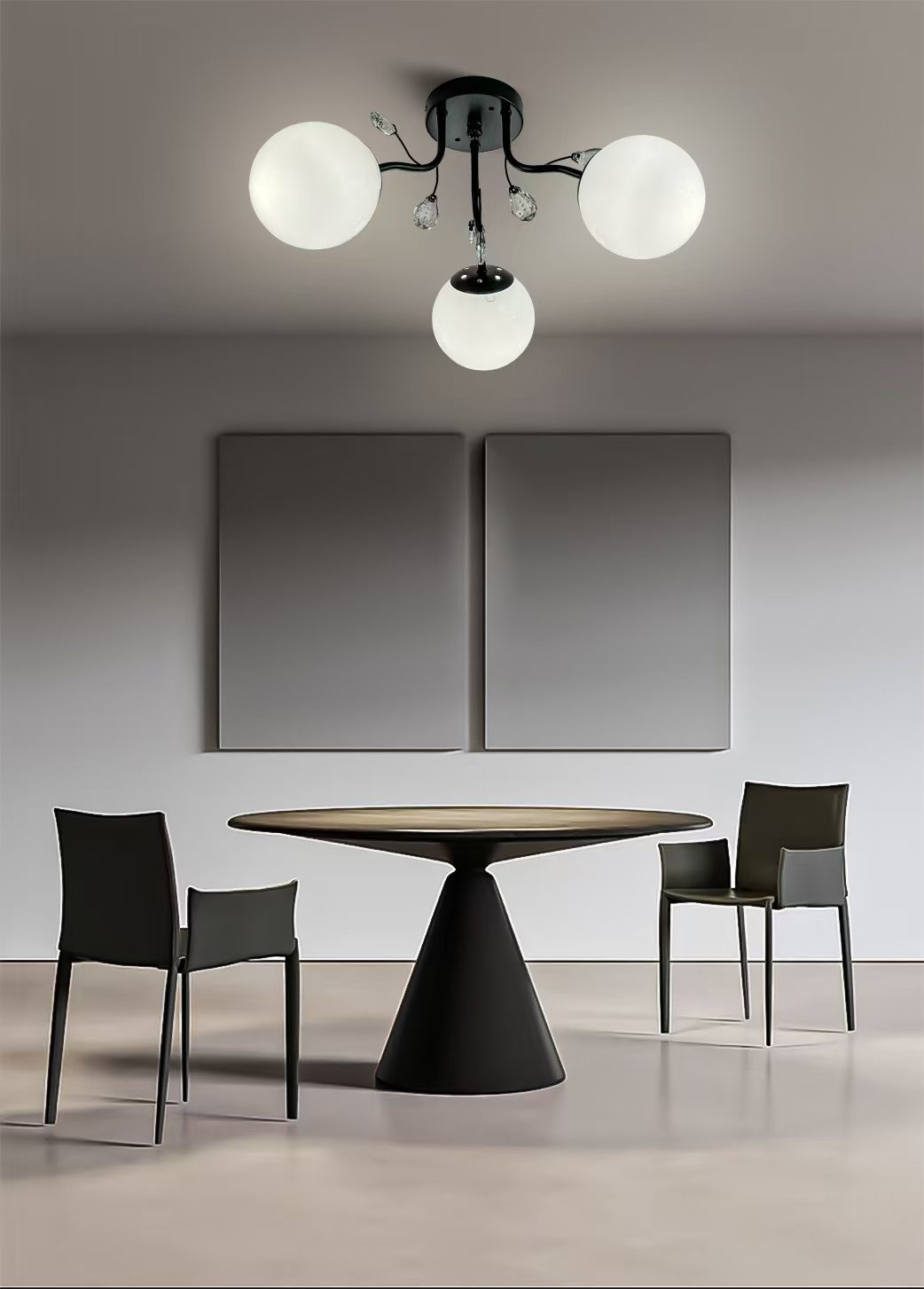 Lustra Abajur Mat Aplicata 3xE27 Black Glamour