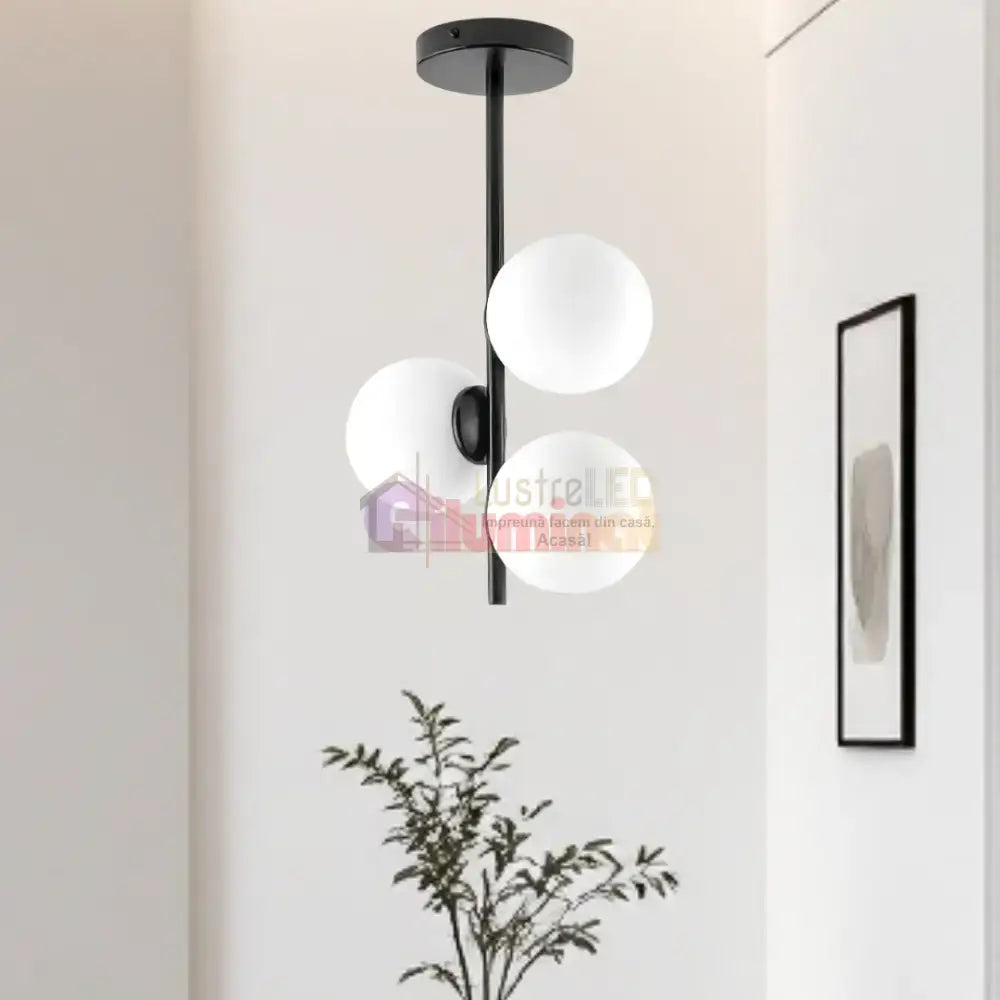 Lustra Abajur 3xE27 MAT BLACK - 8867-3 lustreled.ro