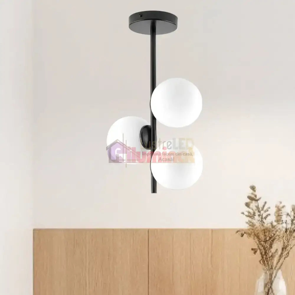 Lustra Abajur 3xE27 MAT BLACK - 8867-3 lustreled.ro