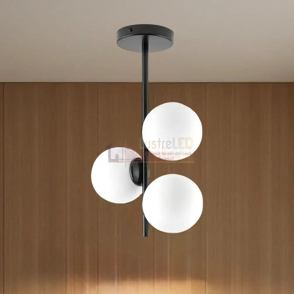 Lustra Abajur 3xE27 MAT BLACK - 8867-3 NEAGRA / ABAJUR Chandeliers
