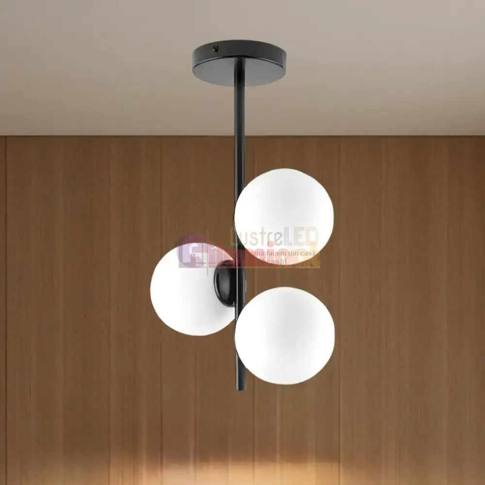 Lustra Abajur 3xE27 MAT BLACK - 8867-3 lustreled.ro