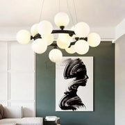 Lustra Abajur MAT Black Rotunda 15xG9 50CM lustreled.ro