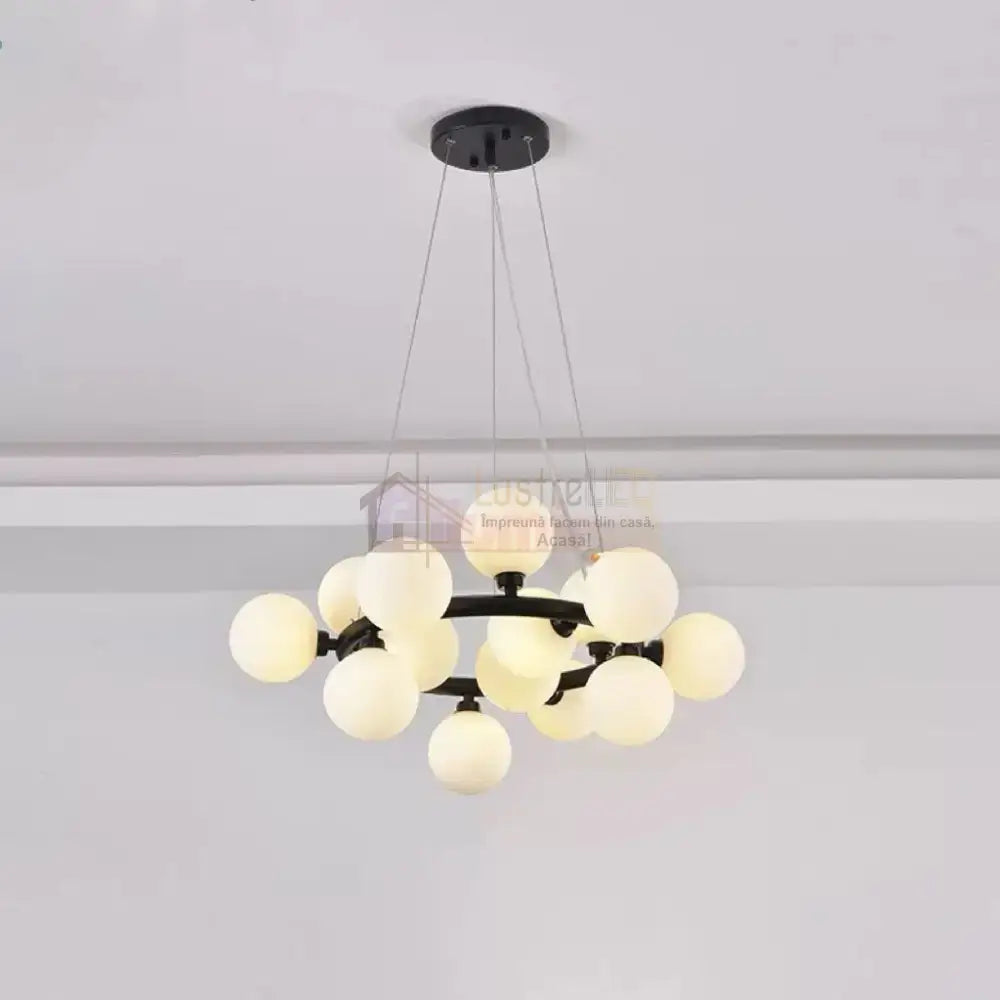 Lustra Abajur MAT Black Rotunda 15xG9 50CM NEAGRA / ABAJUR Chandeliers