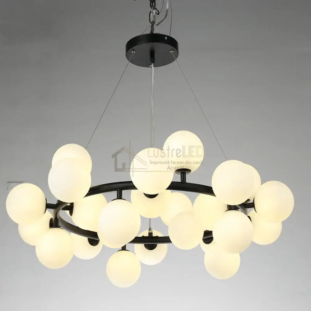 Lustra Abajur MAT Black Rotunda 25xG9 70CM lustreled.ro