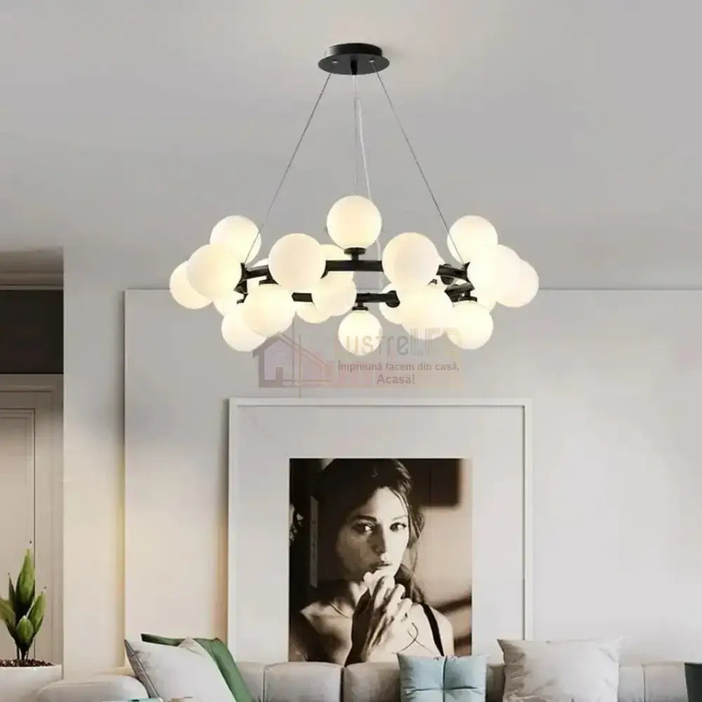 Lustra Abajur MAT Black Rotunda 25xG9 70CM NEAGRA / ABAJUR Chandeliers