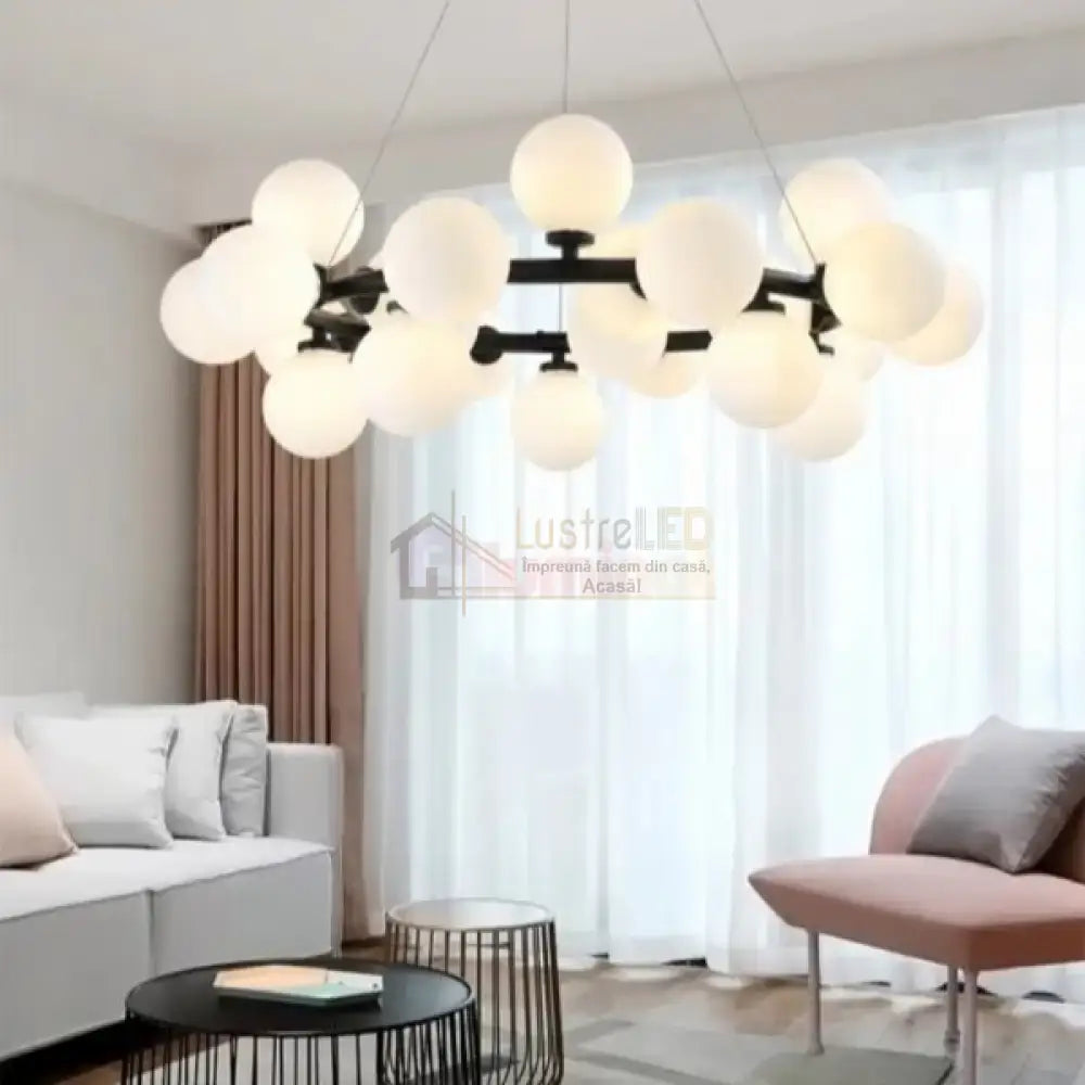 Lustra Abajur MAT Black Rotunda 25xG9 70CM NEAGRA / ABAJUR Chandeliers