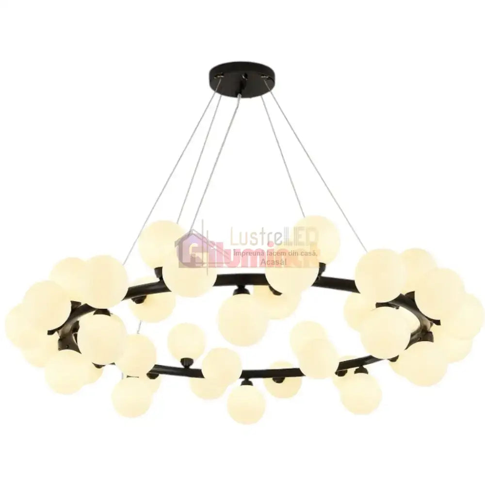 Lustra Abajur MAT Black Rotunda 45xG9 103CM lustreled.ro