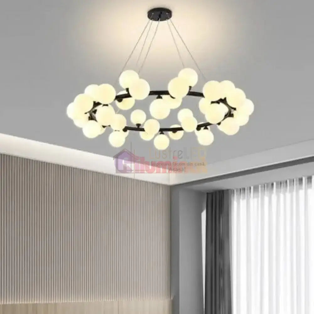 Lustra Abajur MAT Black Rotunda 45xG9 103CM lustreled.ro