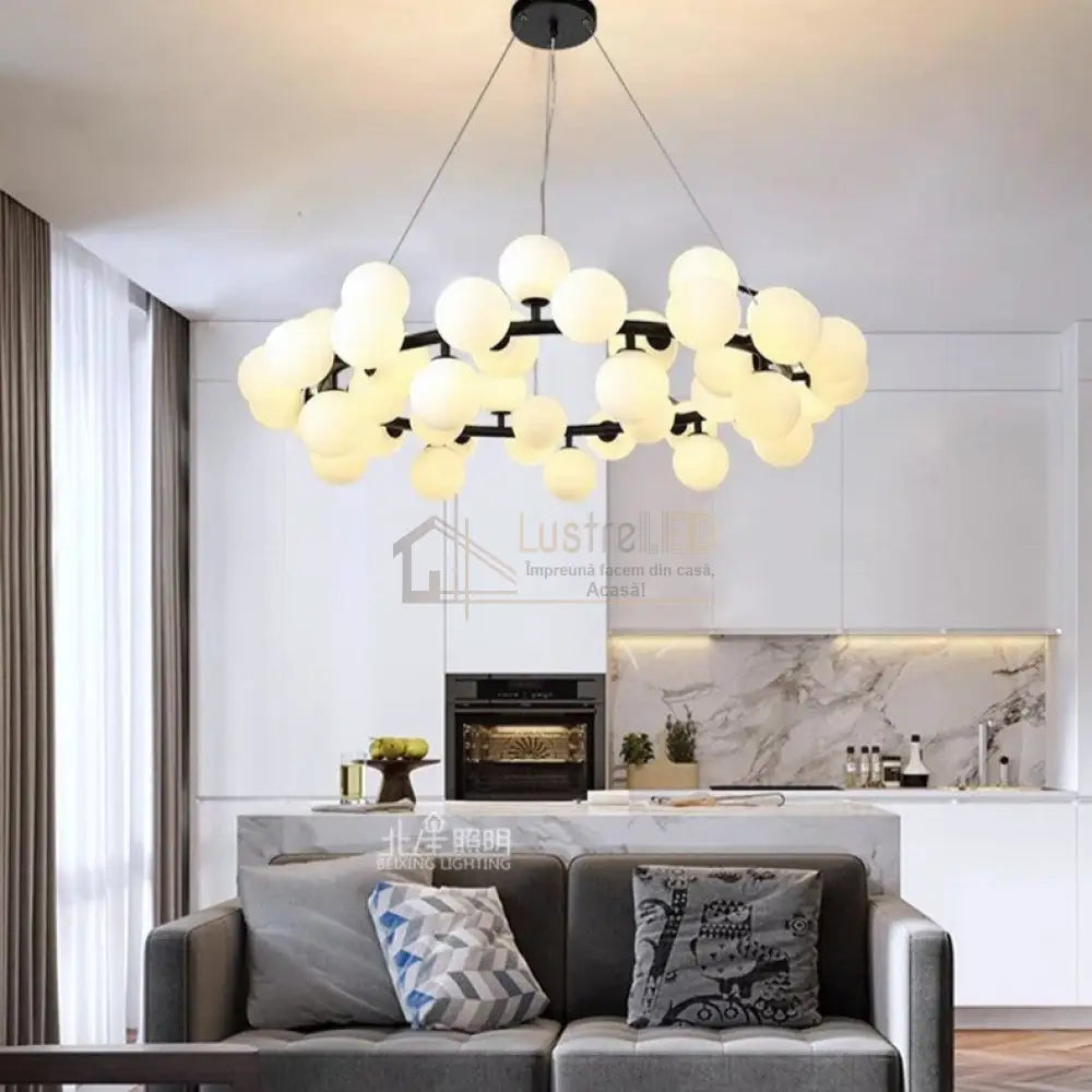 Lustra Abajur MAT Black Rotunda 45xG9 103CM lustreled.ro