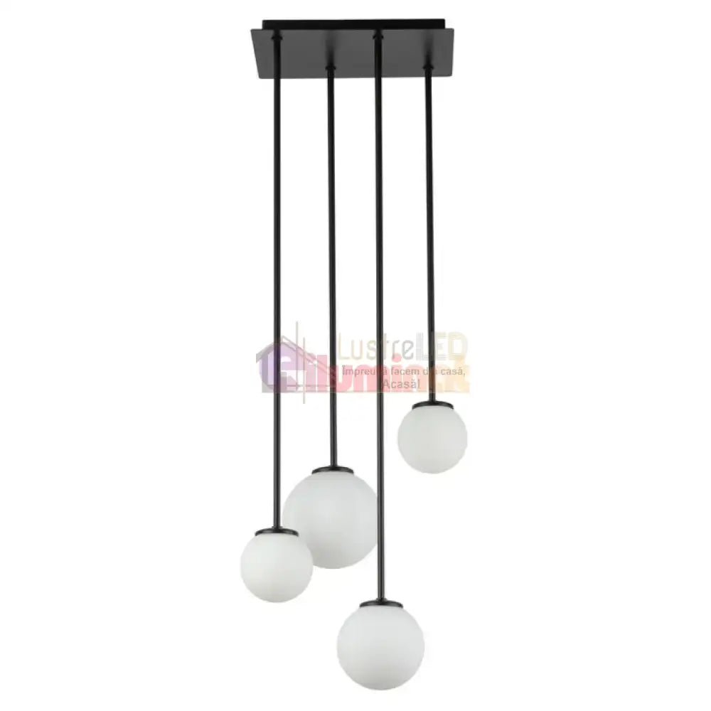 Lustra Abajur MAT Black SIGMA 4xE27 lustreled.ro