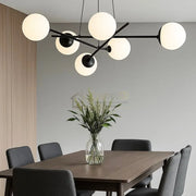 Lustra Abajur MAT Black Suspendata 6xE27 lustreled.ro