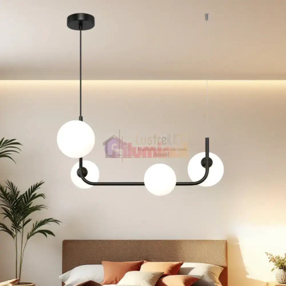 Lustra Abajur MAT BLACK Urban Orbit 4xE27 - 3001-4 lustreled.ro