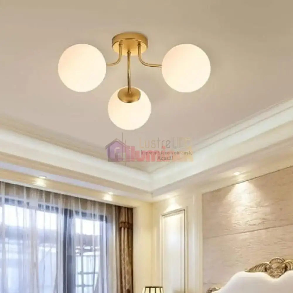  Lustra Abajur 3xE27 GOLD 7316-3 lustreled.ro