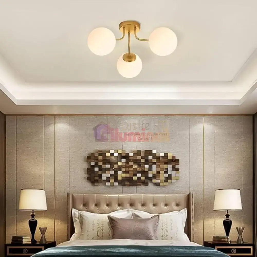  Lustra Abajur 3xE27 GOLD 7316-3 lustreled.ro