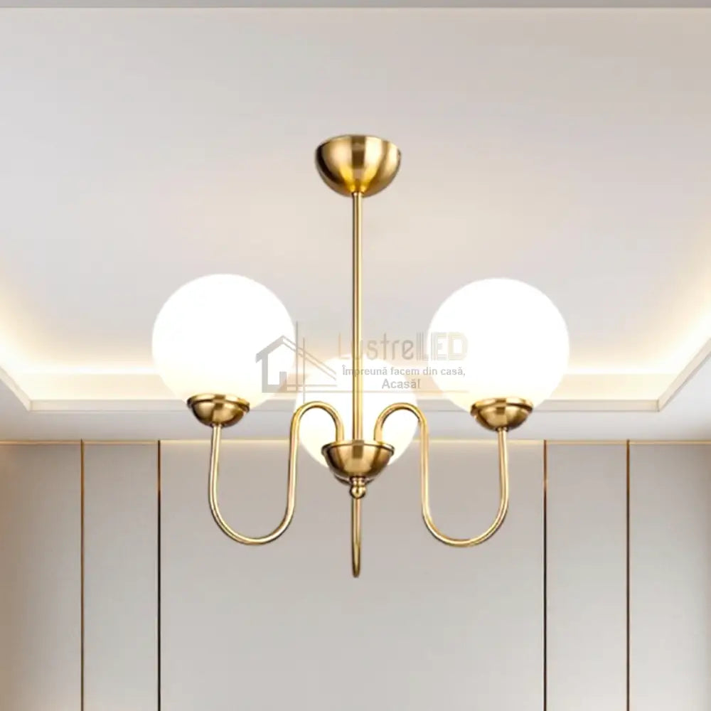 Lustra Abajur MAT GOLD 3XE27 DX2411-3 ABAJUR / AURIE Chandeliers