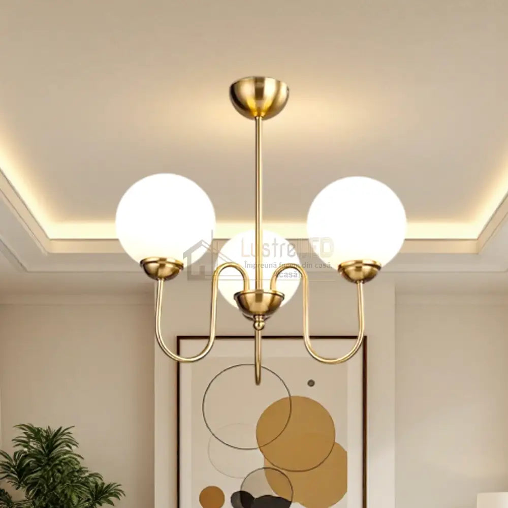 Lustra Abajur MAT GOLD 3XE27 DX2411-3 ABAJUR / AURIE Chandeliers
