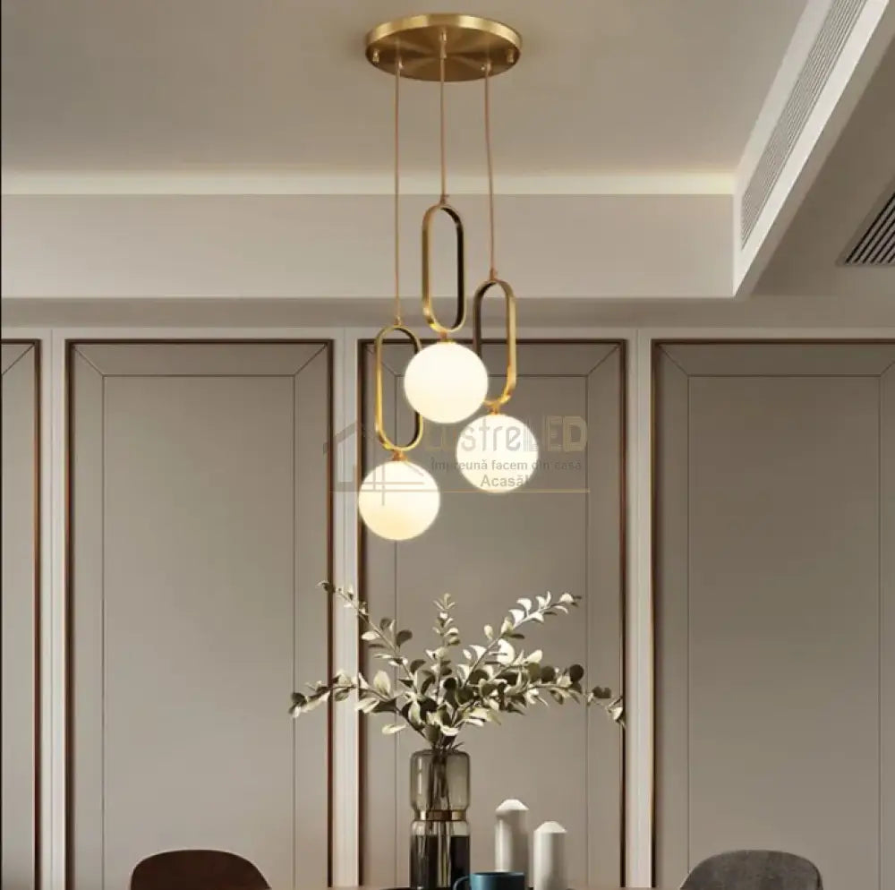 Lustra Abajur Mat Gold 3Xe27 Mx152-3 Chandeliers