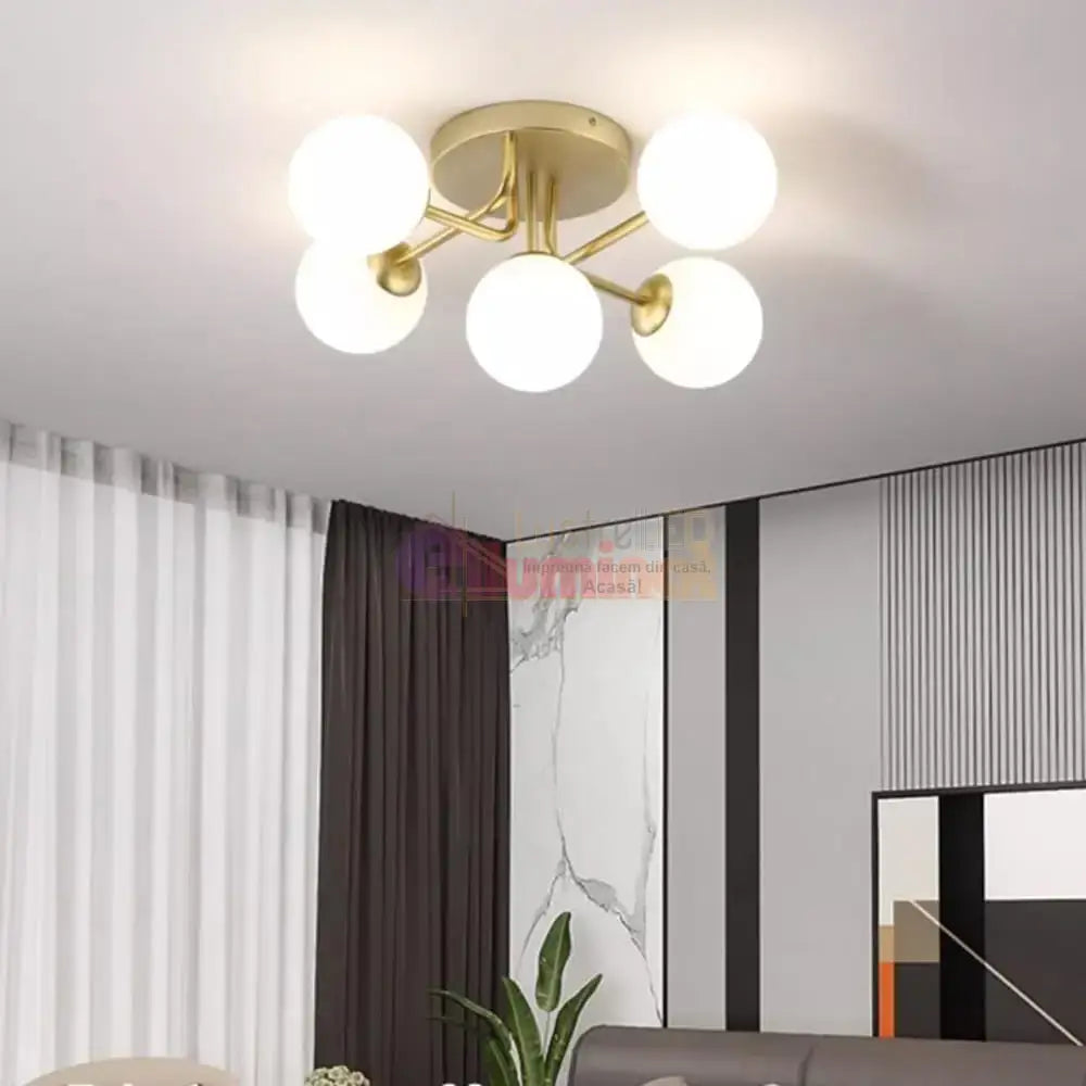  Lustra Abajur 5xE27 GOLD 7316-5 lustreled.ro