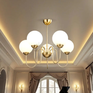 Lustra Abajur MAT GOLD 5XE27 DX2411-5 ABAJUR / AURIE Chandeliers