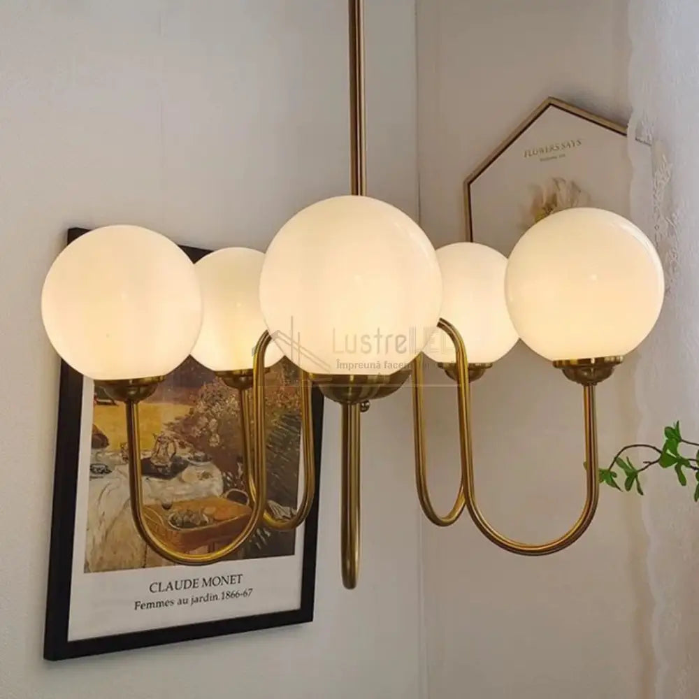 Lustra Abajur MAT GOLD 5XE27 DX2411-5 ABAJUR / AURIE Chandeliers