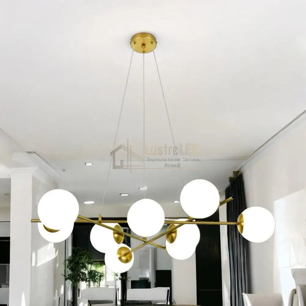 Lustra Abajur MAT GOLD 9xE27 F0010/9 ABAJUR / AURIE Chandeliers