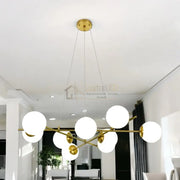 Lustra Abajur MAT GOLD 9xE27 F0010/9 ABAJUR / AURIE Chandeliers